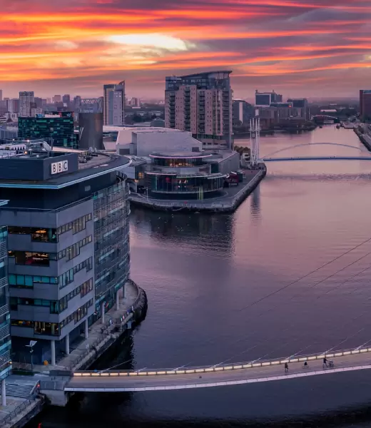 Salford Quays BBC Aerial view